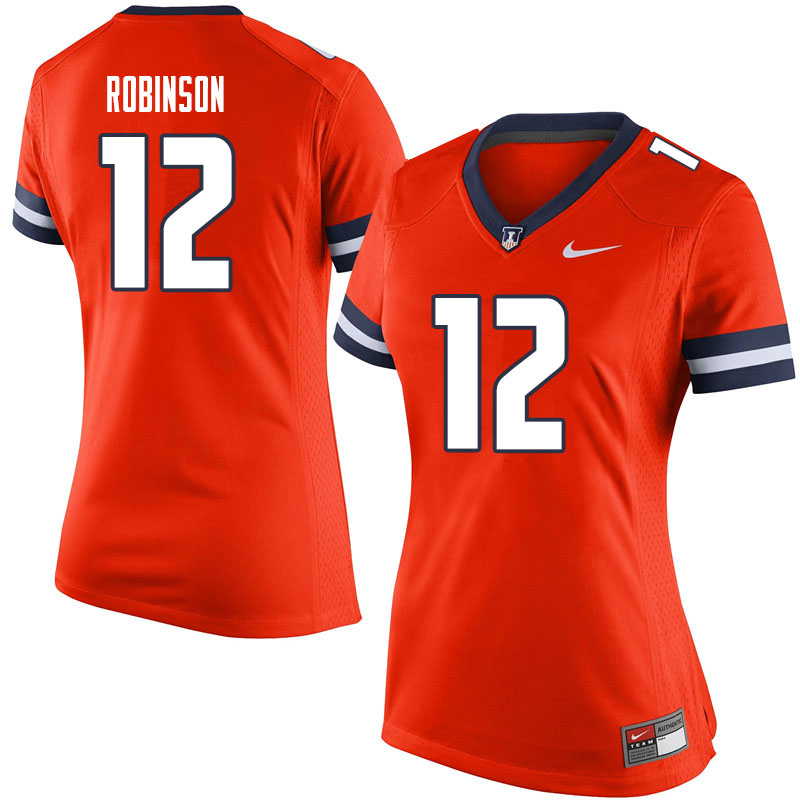 Women #12 Matt Robinson Illinois Fighting Illini College Football Jerseys Sale-Orange